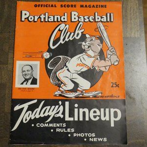 1958 PACIFIC COAST LEAGUE PORTLAND BEAVERS BASEBALL CLUB MAGAZINE MARQUEZ MAYS